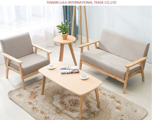 Sofá de madeira para sala de estar estilo seccional e aceitação OEM incluído no design