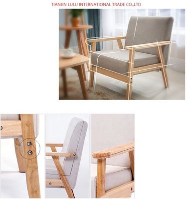 Sofá de madeira para sala de estar estilo seccional e aceitação OEM incluído no design