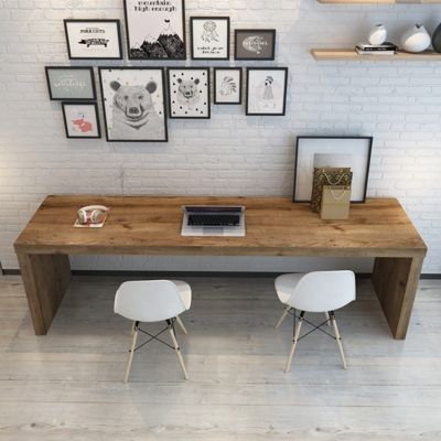 Escritório de computador e mesa de conferências de madeira maciça de design moderno para trabalho colaborativo