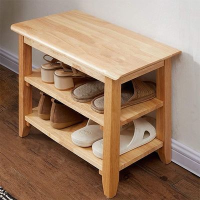 NO Rack de armazenamento de calçados dobrados Armário de calçados domésticos simples feito de madeira de beech