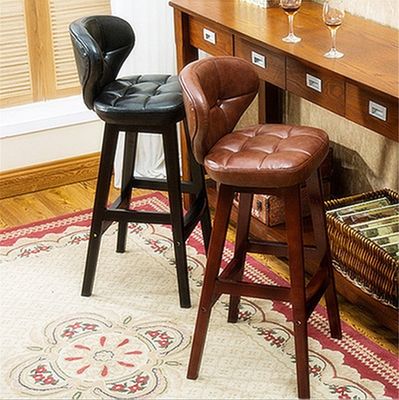 Embalagem de correio Y Moderno Antigo Chaise de bar de madeira estofada Banquinhos Chaise de couro para mesa de bar a preços acessíveis
