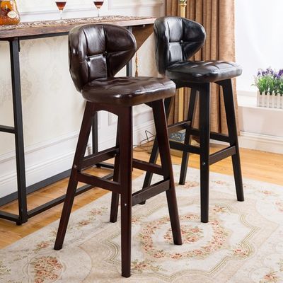 Embalagem de correio Y Moderno Antigo Chaise de bar de madeira estofada Banquinhos Chaise de couro para mesa de bar a preços acessíveis