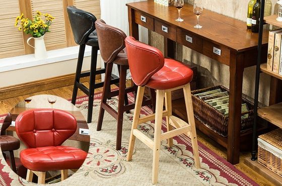 Embalagem de correio Y Moderno Antigo Chaise de bar de madeira estofada Banquinhos Chaise de couro para mesa de bar a preços acessíveis