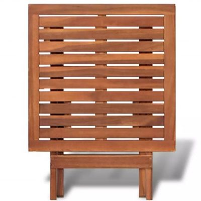 Pequena mesa de jardim dobrável Patio lateral Café ao ar livre Bebidas chá madeira de teca Mesa de piquenique