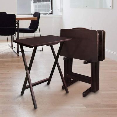 Mesa de jantar dobrável de madeira maciça para estudo e portabilidade em ambientes externos