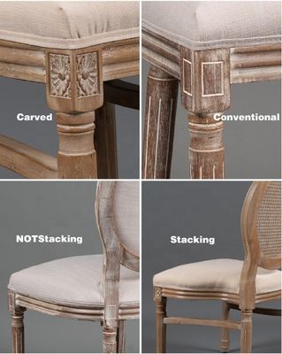 Refeição Banquete Evento Estilo Francês Retro Rattan Madeira Sólida Louis Cadeira Cadeiras Empilháveis Cadeira de Madeira Antiga Cadeira Moderna 100