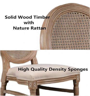 Refeição Banquete Evento Estilo Francês Retro Rattan Madeira Sólida Louis Cadeira Cadeiras Empilháveis Cadeira de Madeira Antiga Cadeira Moderna 100