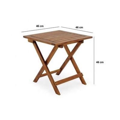 Picnic Quadro de madeira maciça de mesa de jardim dobrável para café ao ar livre bebidas de chá e pátio lateral