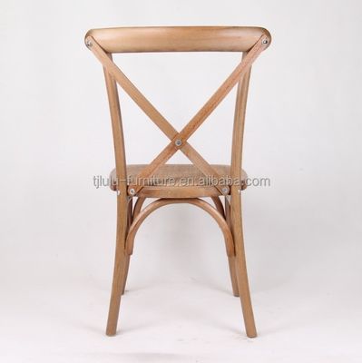 Modern Style D50*W42*H89CM Solid Wood X Cross Back Chair com almofada de Rattan para recepção de casamento ao ar livre