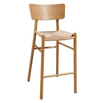 Moderno Design Madeira Sólida Corda Tecido Assento Cadeira para Casa