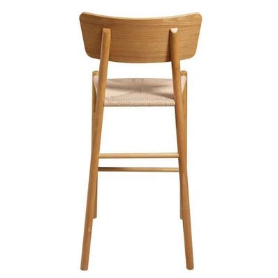 Moderno Design Madeira Sólida Corda Tecido Assento Cadeira para Casa