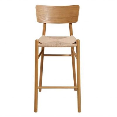 Moderno Design Madeira Sólida Corda Tecido Assento Cadeira para Casa