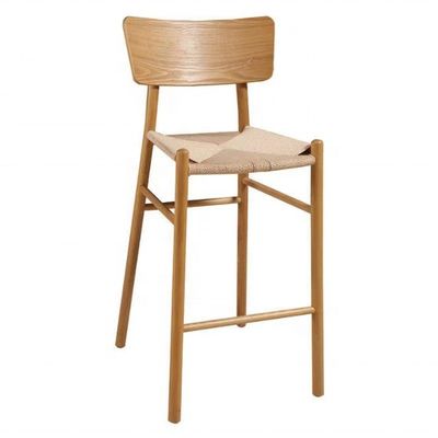 Moderno Design Madeira Sólida Corda Tecido Assento Cadeira para Casa