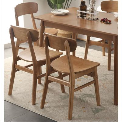 Coleção de móveis clássicos de sala de jantar Cadeiras de borracha de madeira maciça Cadeiras de jantar com design moderno