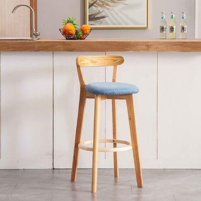 Moderno Design Alto Madeira Mini Bar Stool em Direto com PU / Fabric Seat