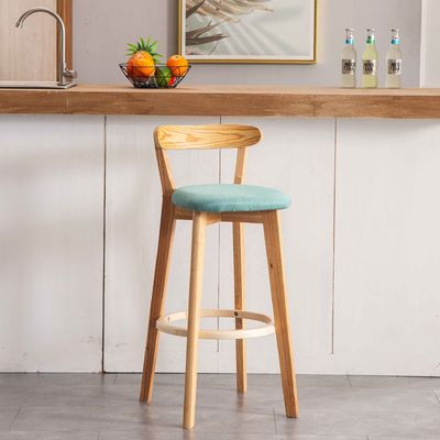 Moderno Design Alto Madeira Mini Bar Stool em Direto com PU / Fabric Seat