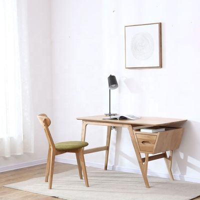 Escritório de estudo escandinavo moderno de gaveta dupla em cor natural ou escura de nozes para móveis de sala de jantar