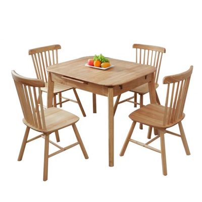 Combinação de mesa de jantar e cadeira de madeira sólida nórdica para uma mesa de jantar simples, moderna e ecológica