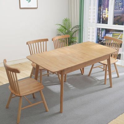 Combinação de mesa de jantar e cadeira de madeira sólida nórdica para uma mesa de jantar simples, moderna e ecológica