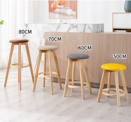 Mobiliário Comercial Moderno Design Madeira Sólida Bar Stool High Chair para Bar