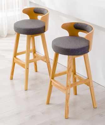 Nordic Modern Simple Wood Bar High Chair Banquinho de madeira natural sólida dentro de instalações de lazer e banquinho alto