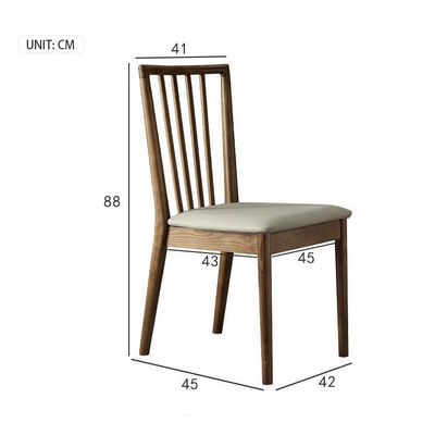 Design contemporâneo cadeira de jantar estofada com costas altas feita de madeira de cinza para restaurante e hotel