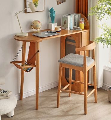 Cadeira alta de madeira maciça para café W41*D44*96CM Mobiliário comercial