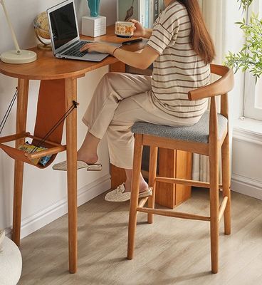 Cadeira alta de madeira maciça para café W41*D44*96CM Mobiliário comercial