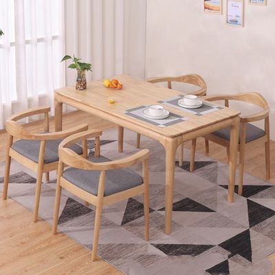 LL-A02 Estilo moderno nórdico Mesa de jantar de madeira maciça Interior