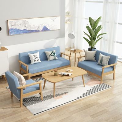 Sofá de madeira estofado moderno mobiliário para sala de estar em 64/113/157cm*59cm*71/101/146cm
