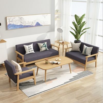 Sofá de madeira estofado moderno mobiliário para sala de estar em 64/113/157cm*59cm*71/101/146cm