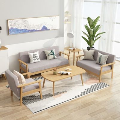 Sofá de madeira estofado moderno mobiliário para sala de estar em 64/113/157cm*59cm*71/101/146cm