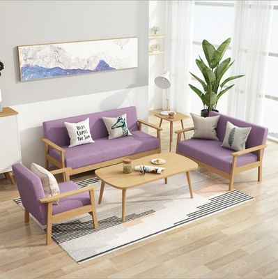 Sofá de madeira estofado moderno mobiliário para sala de estar em 64/113/157cm*59cm*71/101/146cm
