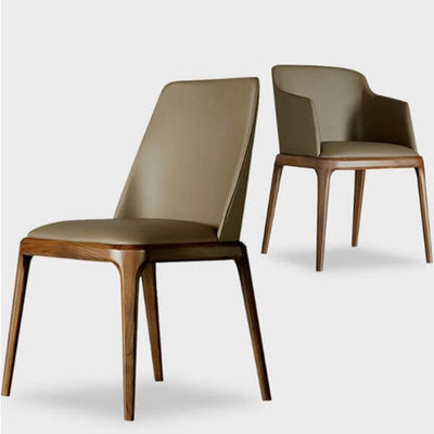Modern Nordic Leisure Back Fabric Teak Solid Wood Cadeira de jantar para mobiliário de café e restaurante