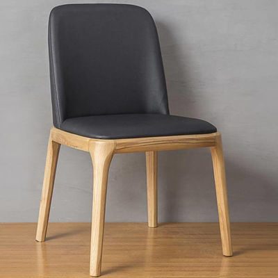 Modern Nordic Leisure Back Fabric Teak Solid Wood Cadeira de jantar para mobiliário de café e restaurante
