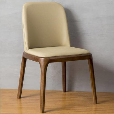 Modern Nordic Leisure Back Fabric Teak Solid Wood Cadeira de jantar para mobiliário de café e restaurante