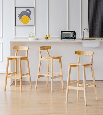 Cadeira de bar de estilo vintage com material de madeira maciça LL-C34