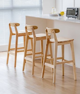 Cadeira de bar de estilo vintage com material de madeira maciça LL-C34