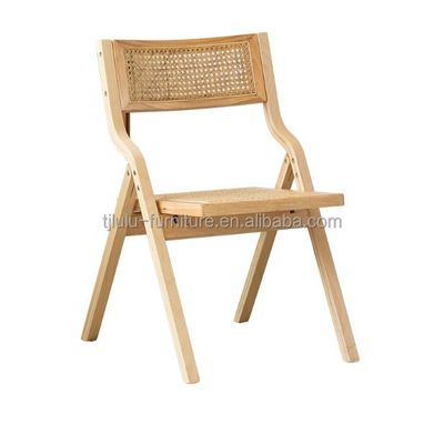 Cadeiras de sala de jantar de madeira dobrável de rotão Estilo de design moderno para mobiliário de sala de jantar e construção de madeira maciça