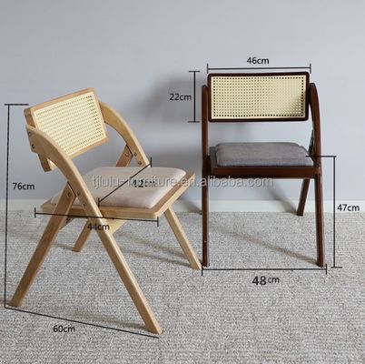Cadeiras de sala de jantar de madeira dobrável de rotão Estilo de design moderno para mobiliário de sala de jantar e construção de madeira maciça