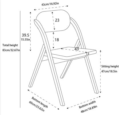 Estilo Morden Fruniture Silla de madeira com assento de rotão durável e costas