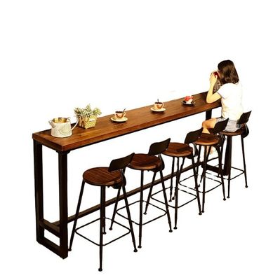 Casa Bar Rustico Quadro Metálico Mesas de Jantar Alta Rectangular Madeira Cozinha Mesa de Bar Banquinha