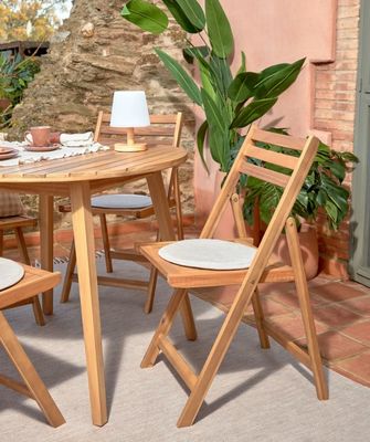 Cadeira de madeira dobrável resistente para hotel e restaurante de design nórdico