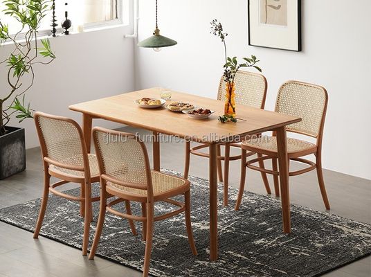 Mobiliário de Sala de Jantar Encosto de Rattan de Madeira Cadeira de Rattan de lazer para jardim moderno de interior nórdico Mobiliário de restaurante de café