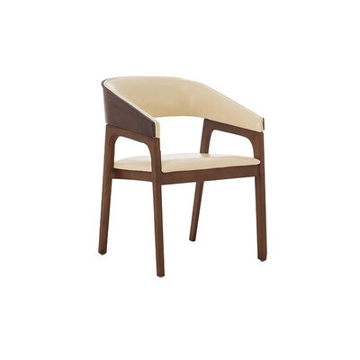 Nordic Solid Wood Design Chair Presidencial Mobiliário de couro preto Nota Poltrona Assento para Garantia de Restaurante Um Ano