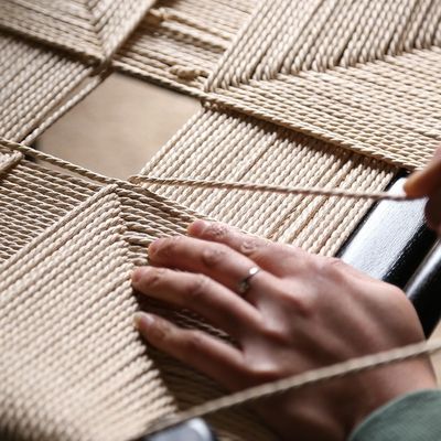 Fabricação à mão de madeira maciça de praia corda de madeira tecida almofada de jantar cadeira Y NÃO Dobrado Serviço OEM aceito madeira maciça