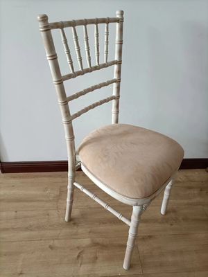 Casa Móveis Embalagem de Correios Lavar Branco Cadeiras Chiavari Madeira Casamento Hotel Banquete Cadeira empilhável com almofada removível