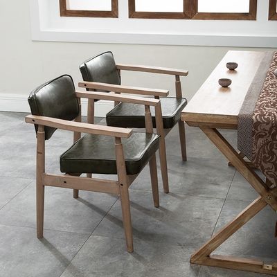 Estilo Vintage Antigo Braço de madeira maciça Café Restaurante Lounge de lazer Cadeira Vintage com serviço OEM aceita