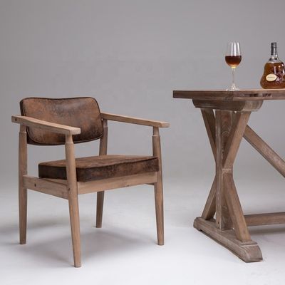 Estilo Vintage Antigo Braço de madeira maciça Café Restaurante Lounge de lazer Cadeira Vintage com serviço OEM aceita