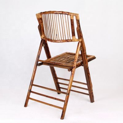Rattan / Wicker Material de apoio de assento cor personalizada rústica de bambu dobrável cadeira de jantar ao ar livre